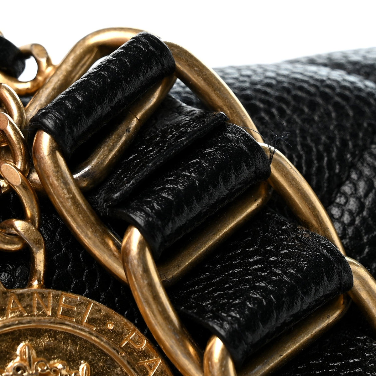 Caviar Quilted Chain Soul Flap Black