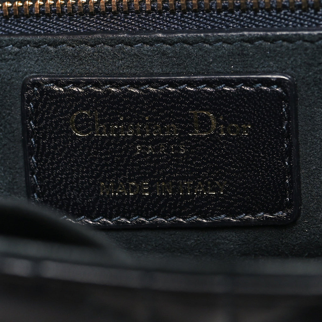 Lambskin Cannage Large Dioraddict Flap Bohemian Strap Black