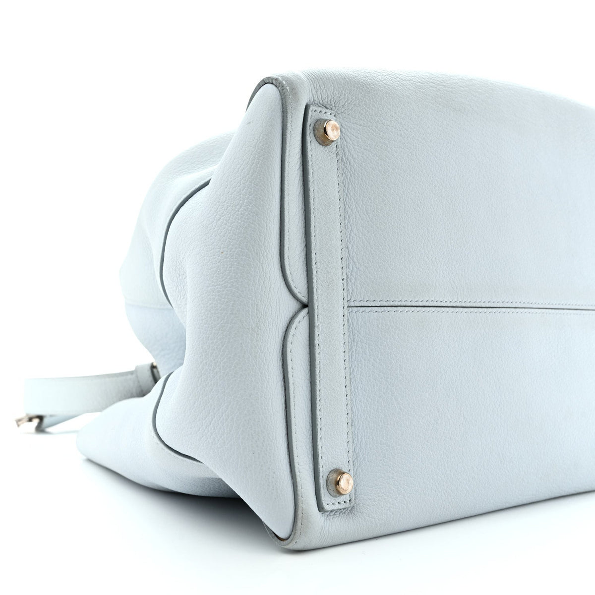 Supple Grained Calfskin Large Open Bar Tote Light Blue