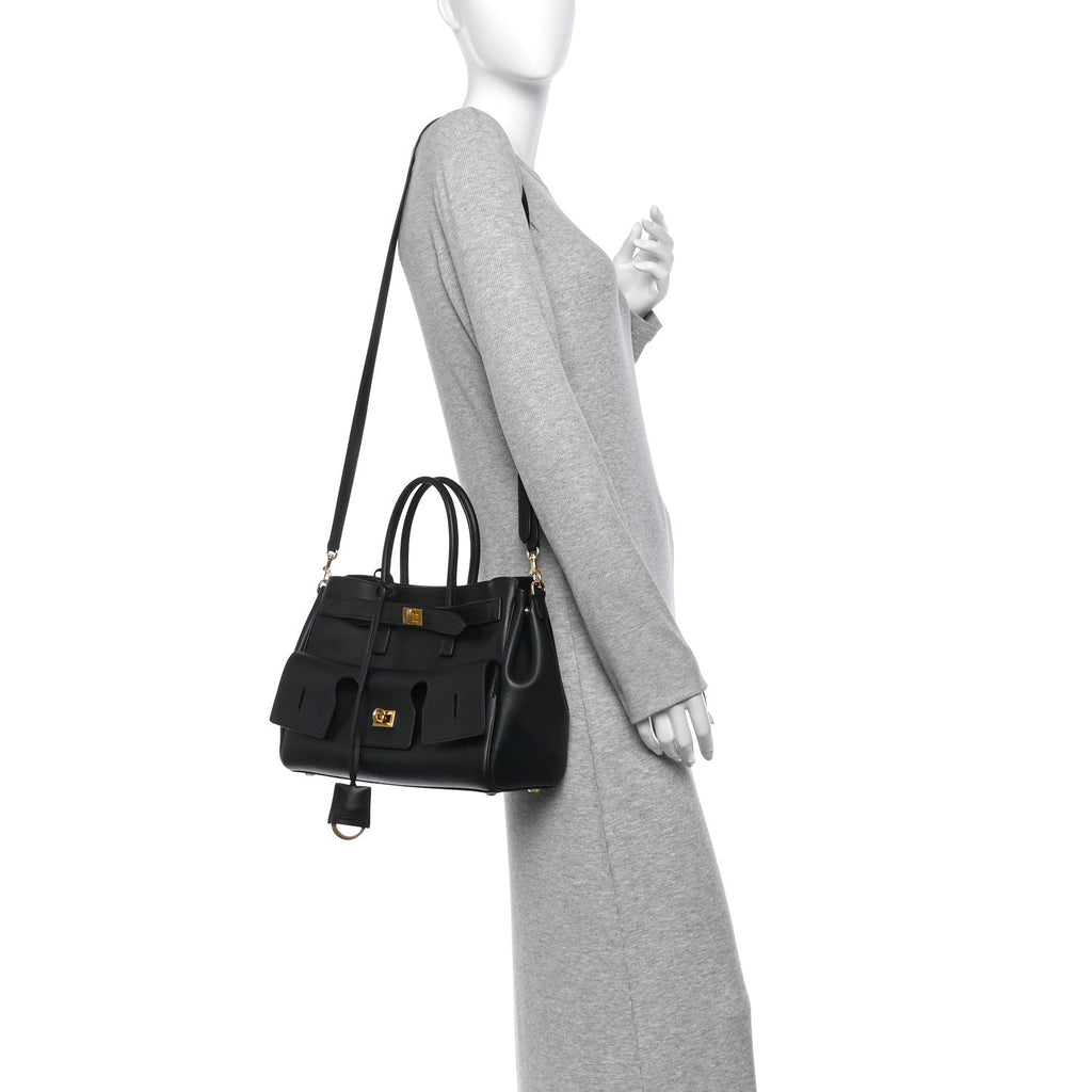 Smooth Calfskin Small Bel Air Carry All Bag Black