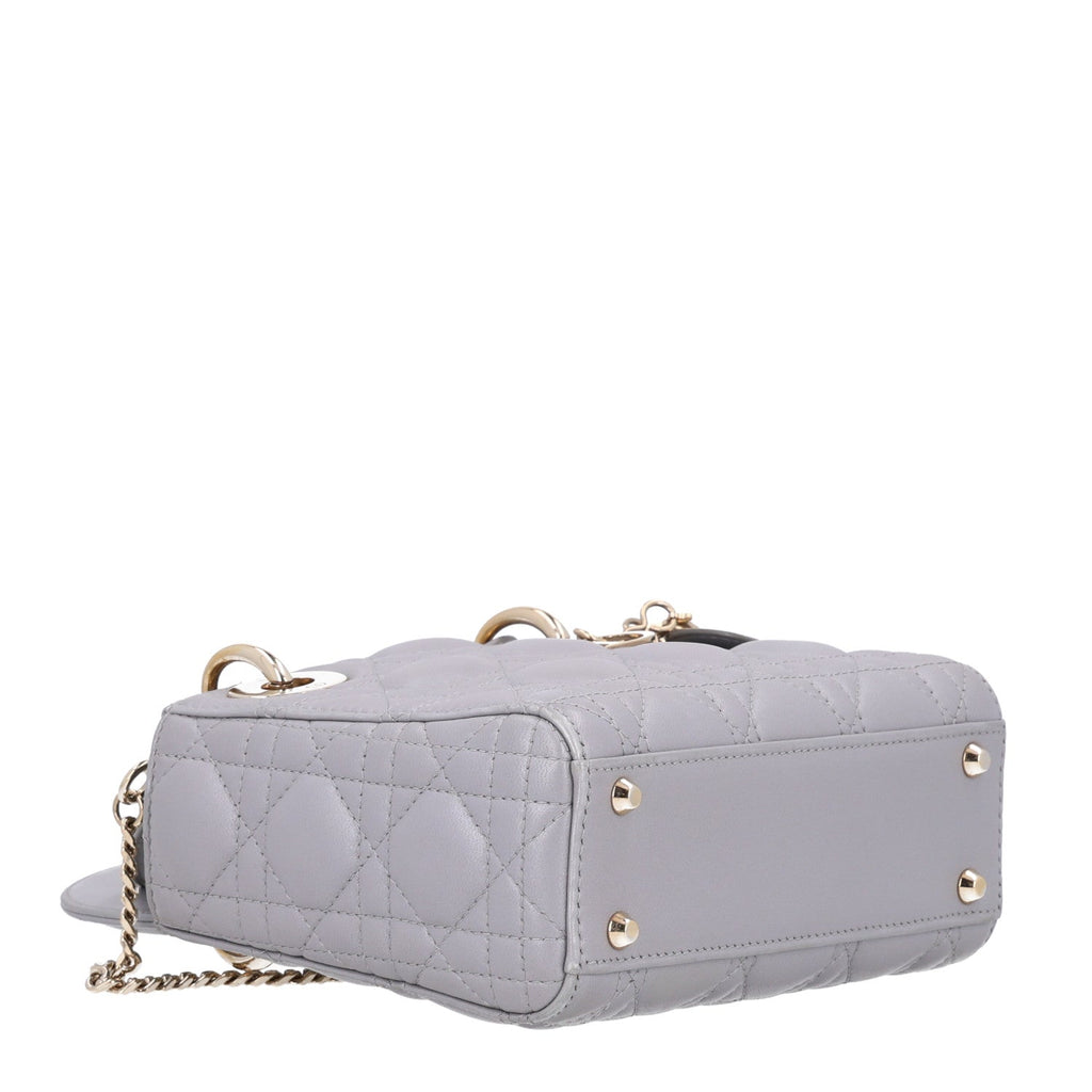 Lambskin Cannage Mini Lady Dior Grey