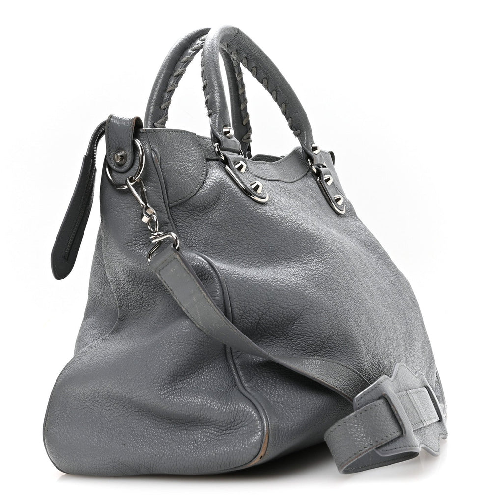 Chevre Silver Metallic Edge Hardware Velo Gris Acier