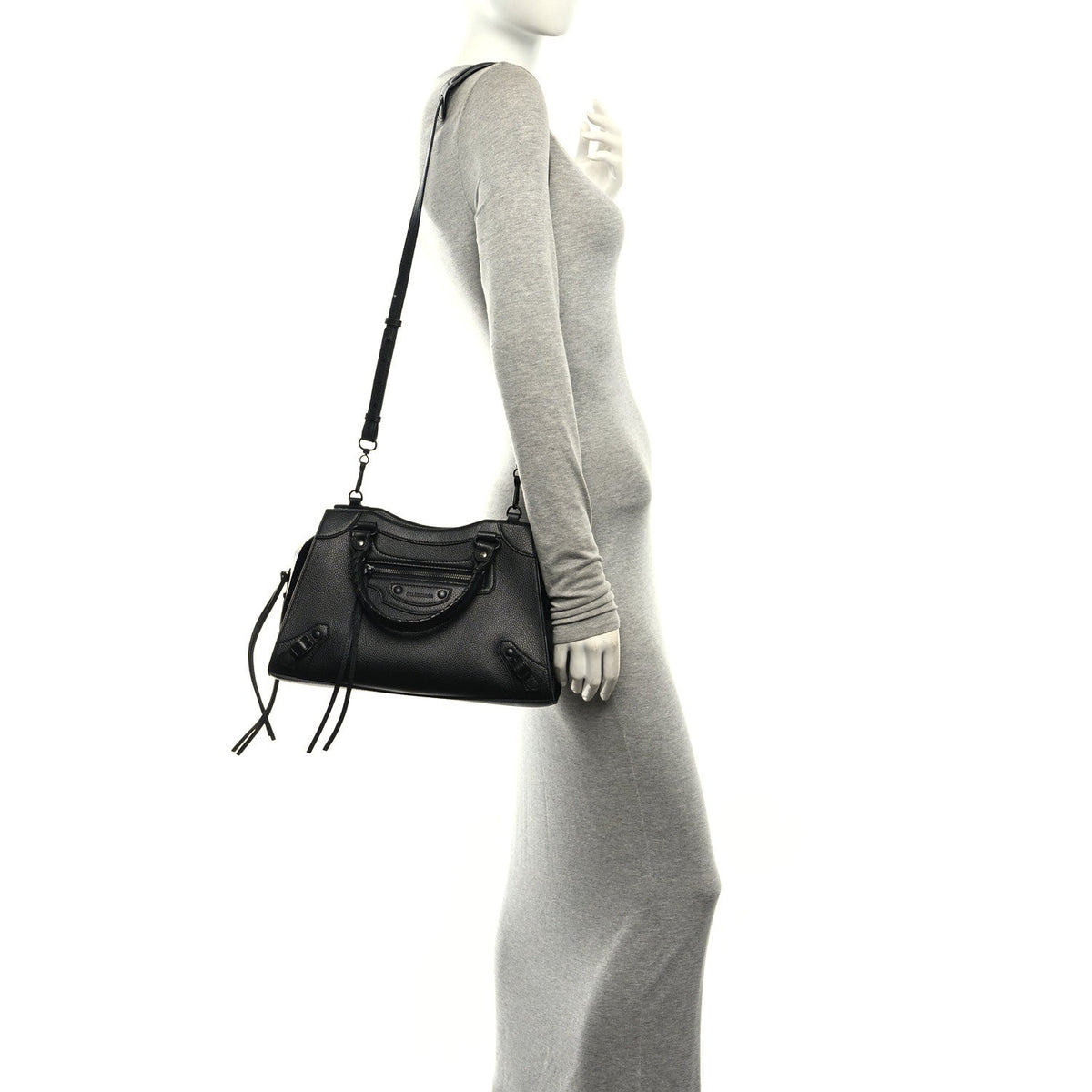 Grained Calfskin Neo Classic Black Hardware S City Black