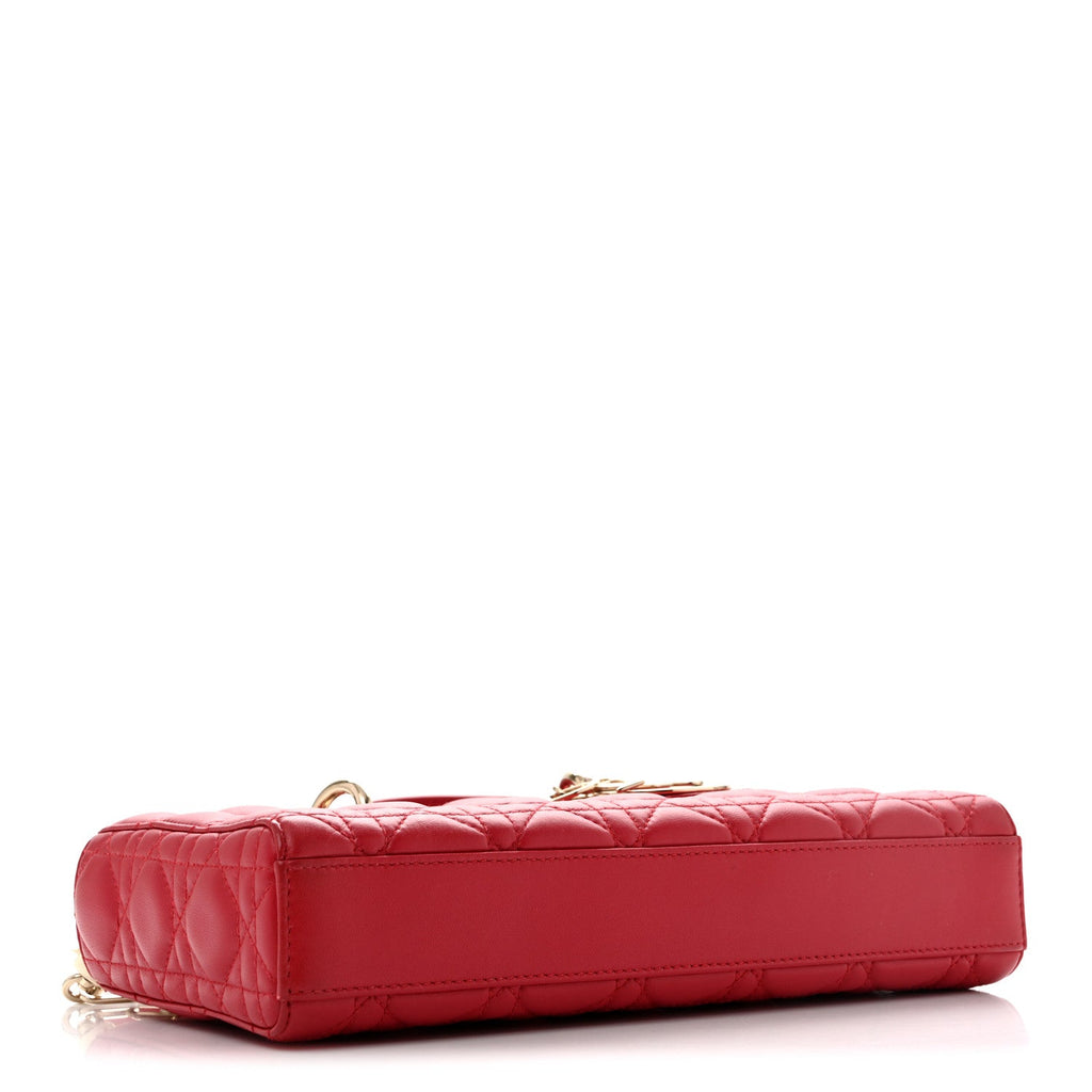 Lambskin Cannage Medium Lady D-Joy Red