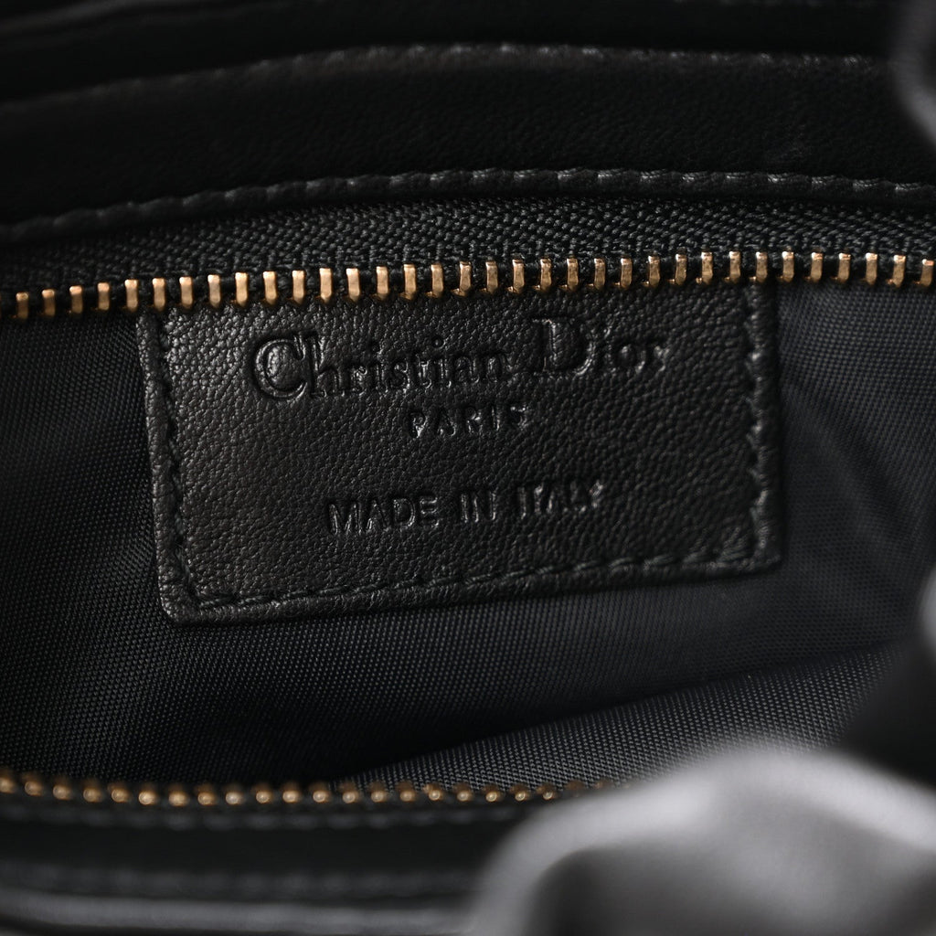 Gaufre Lambskin Cannage Delices Mini Bag Black