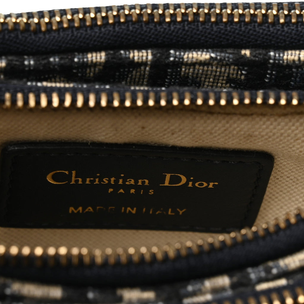 Oblique Saddle Pouch With Strap Navy Blue