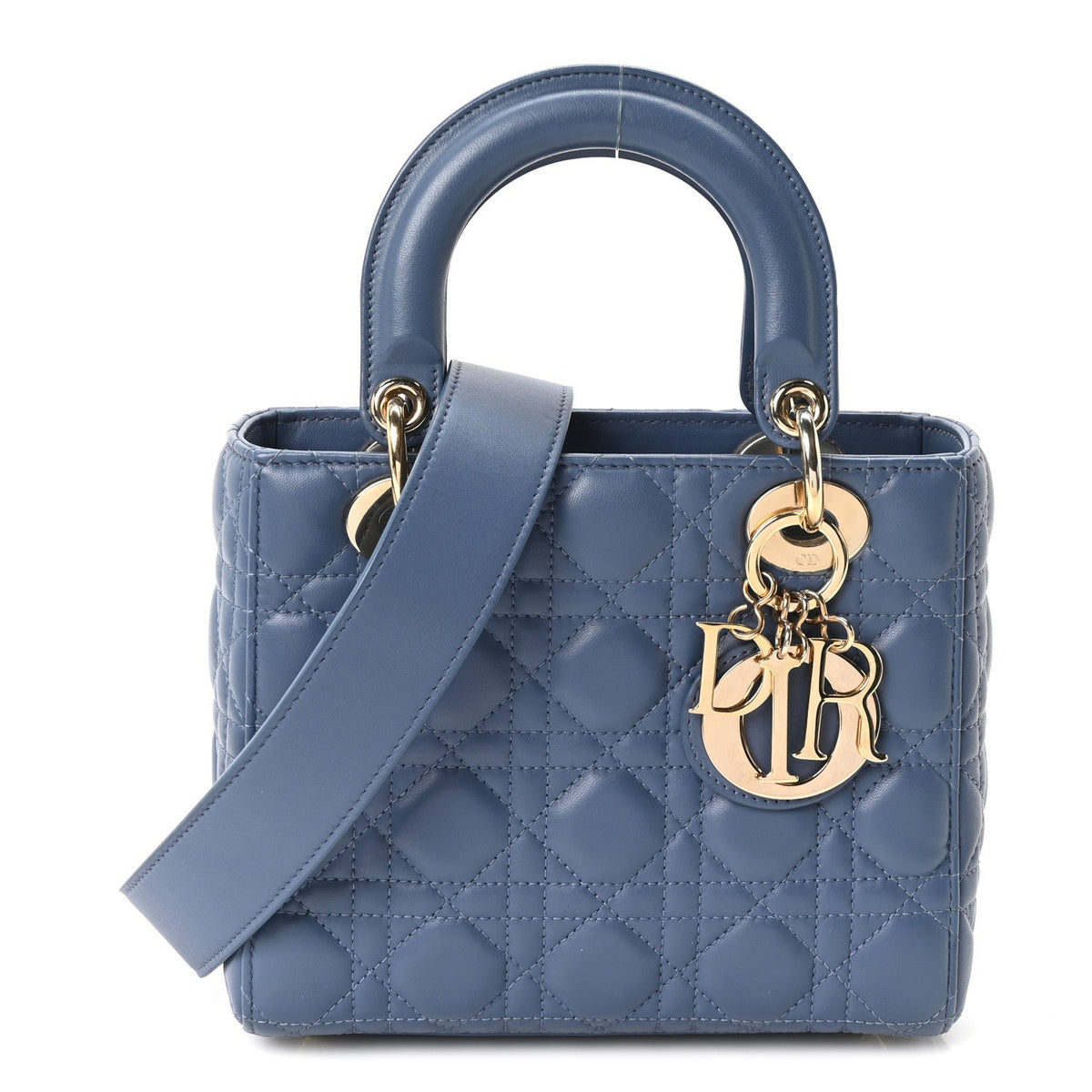 Lambskin Cannage Small My ABCDior Lady Dior Denim Blue