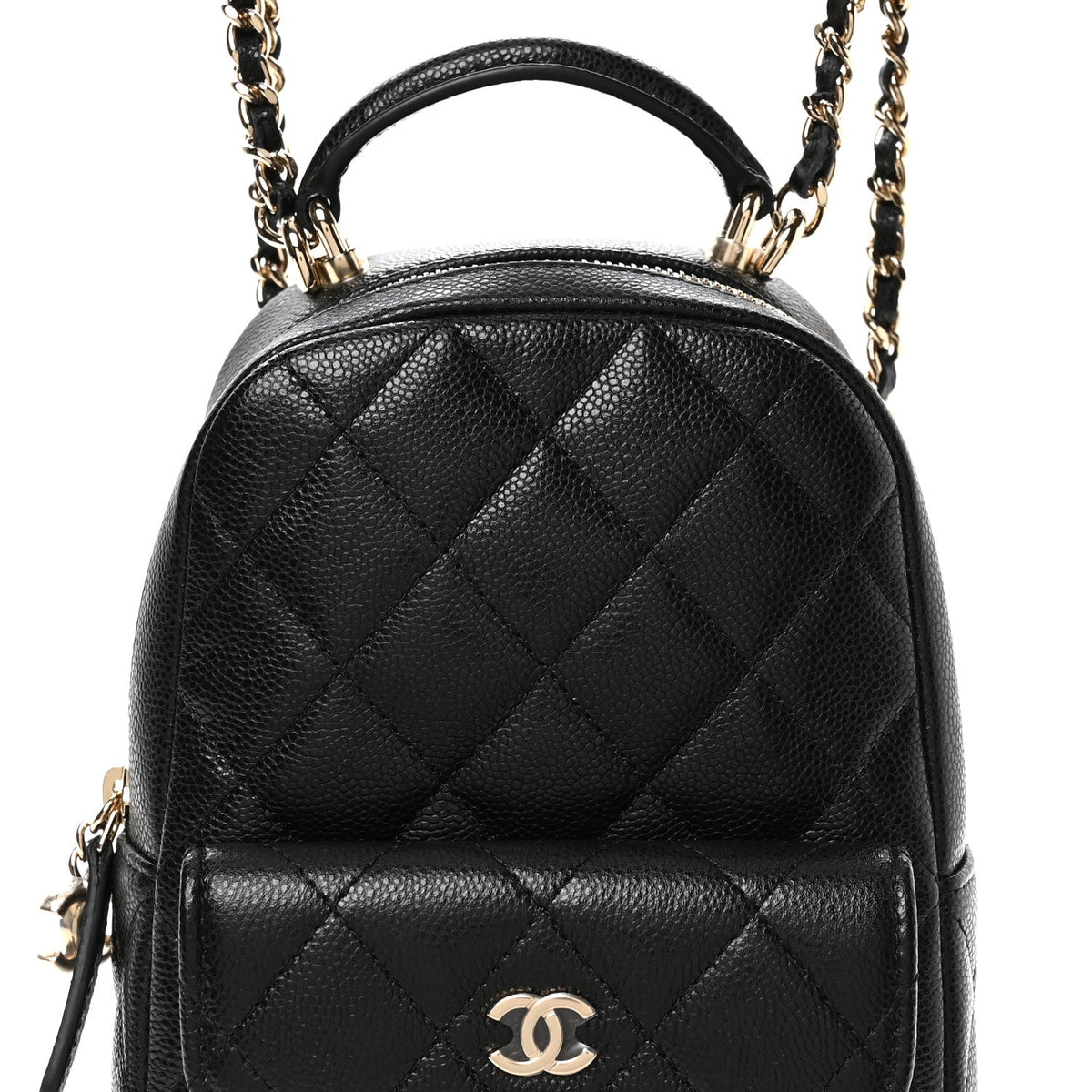 Caviar Quilted CC Mini Classic Backpack Black