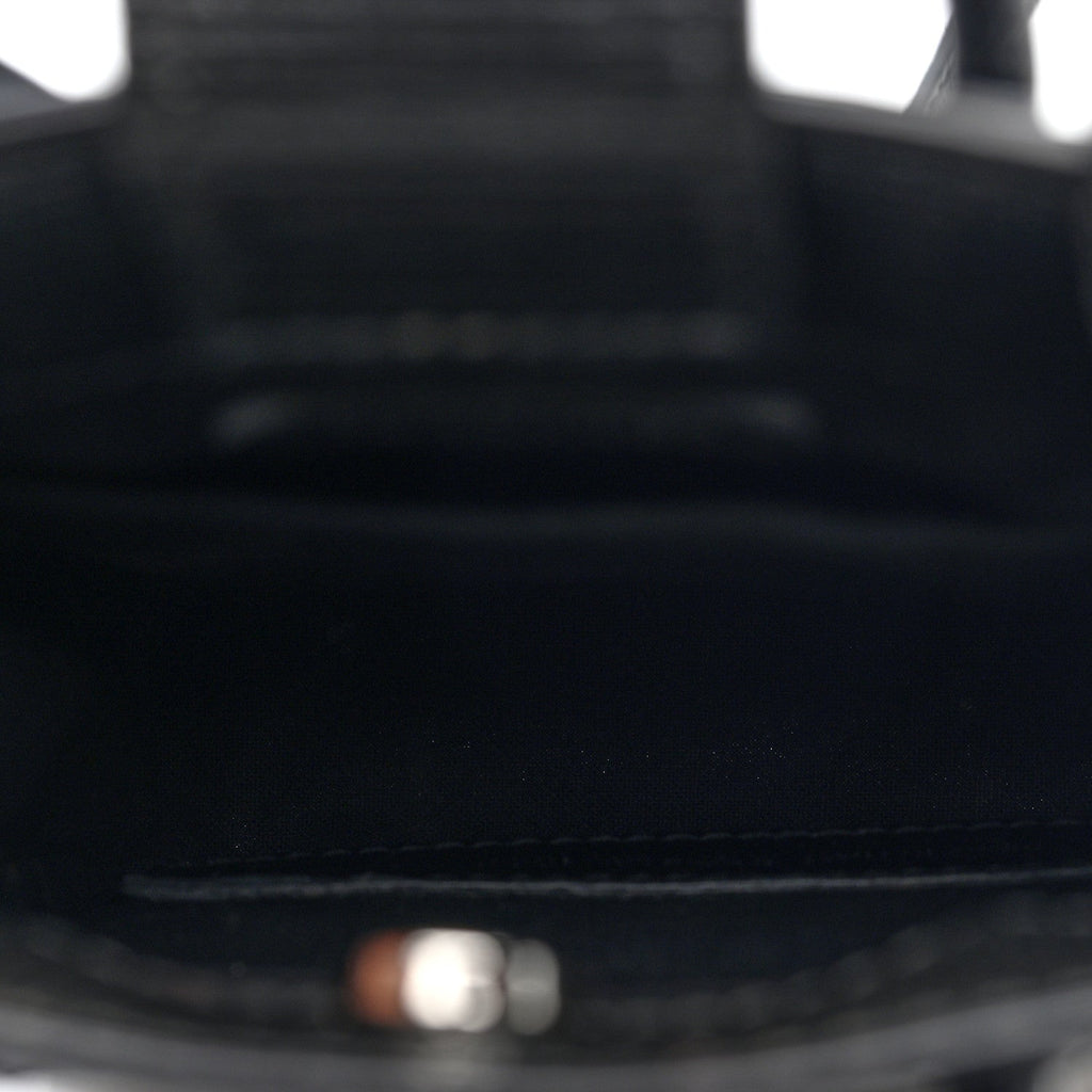 Squared Calfskin Logo Shopping Phone Holder Bag Black