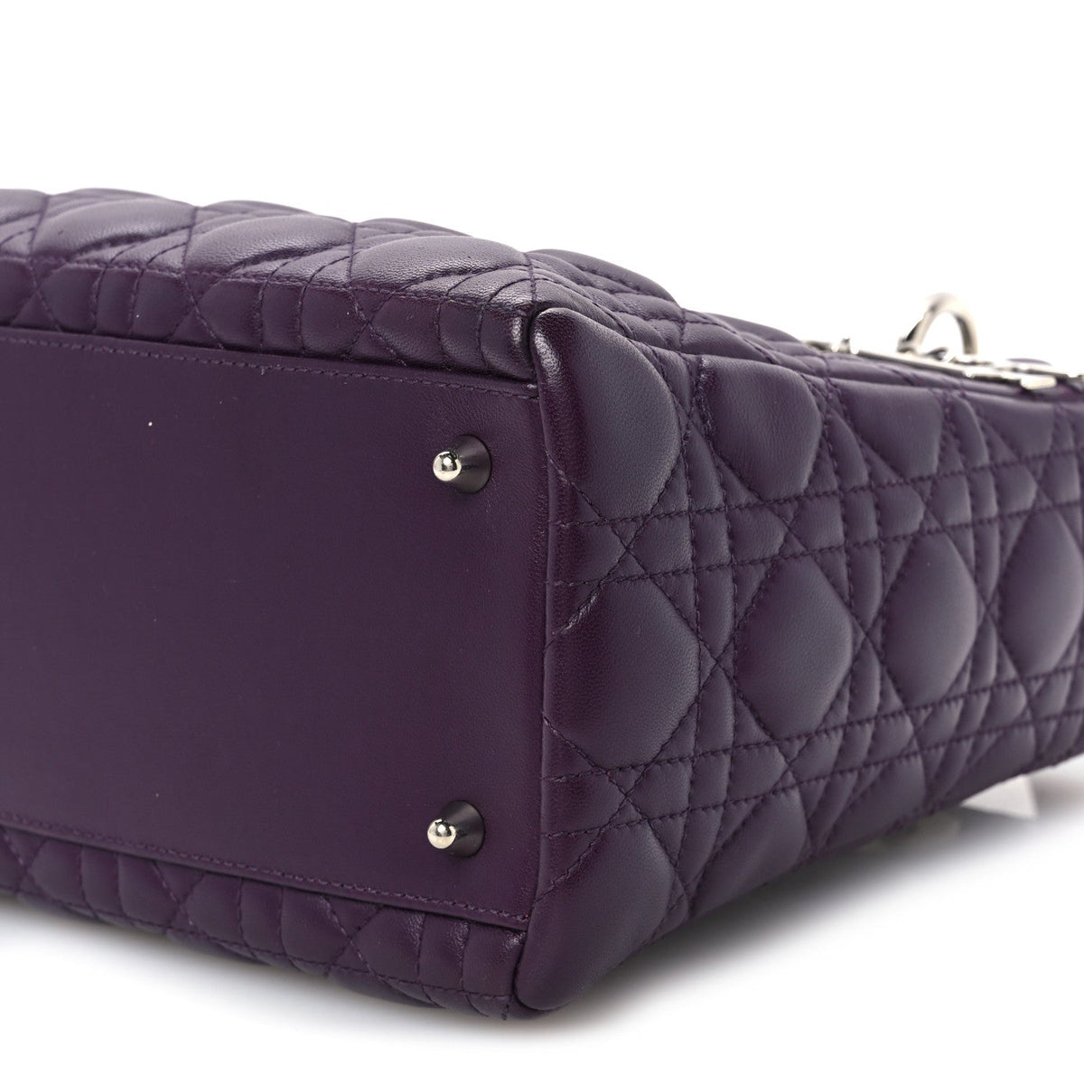 Lambskin Cannage Medium Lady Dior Purple