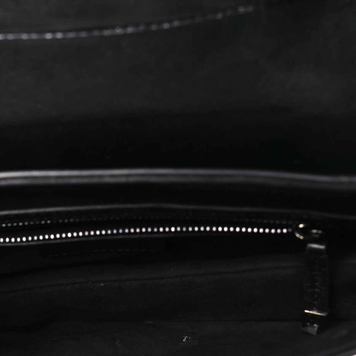 Shiny Crinkled Calfskin Studded Saddle Bag Black