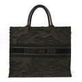 Canvas Embroidered Camouflage Book Tote Green
