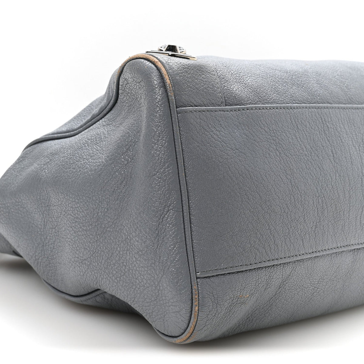 Chevre Silver Metallic Edge Hardware Velo Gris Acier