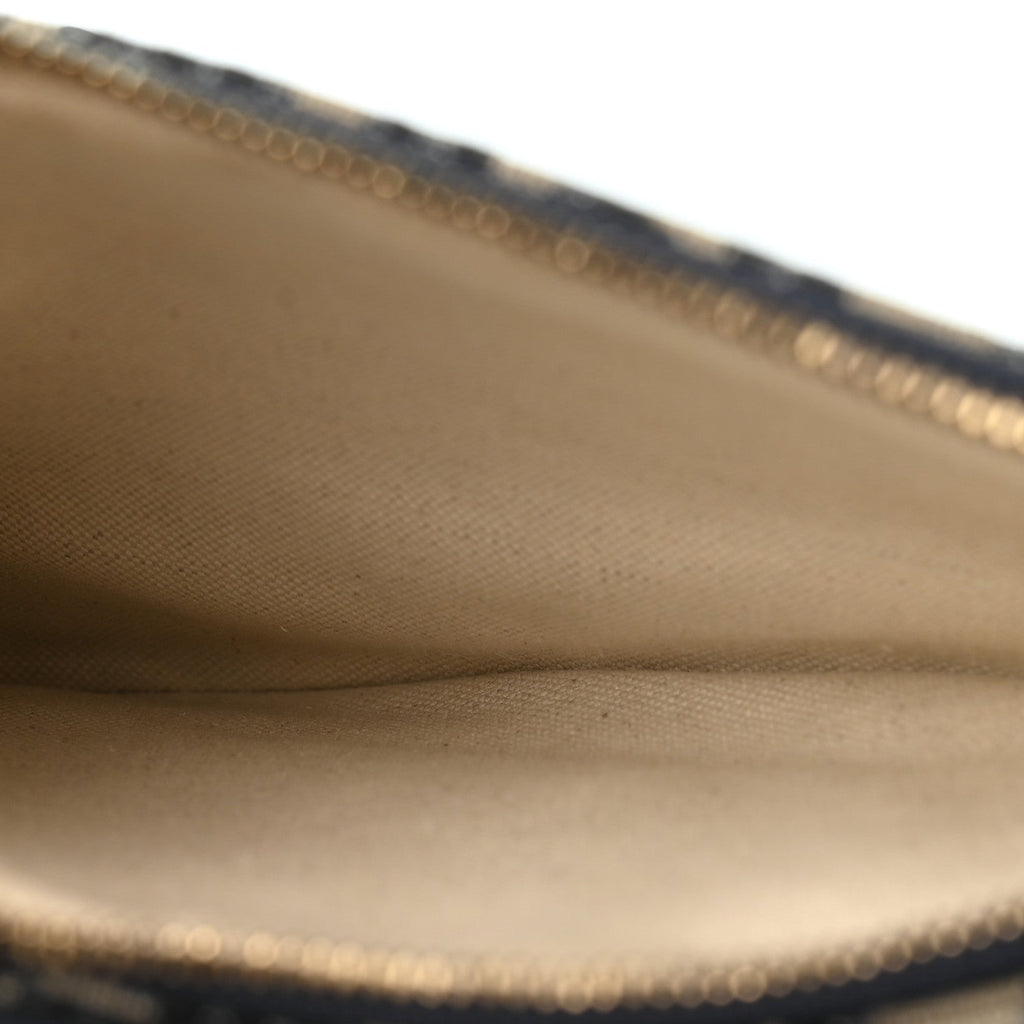 Oblique Saddle Pouch With Strap Navy Blue