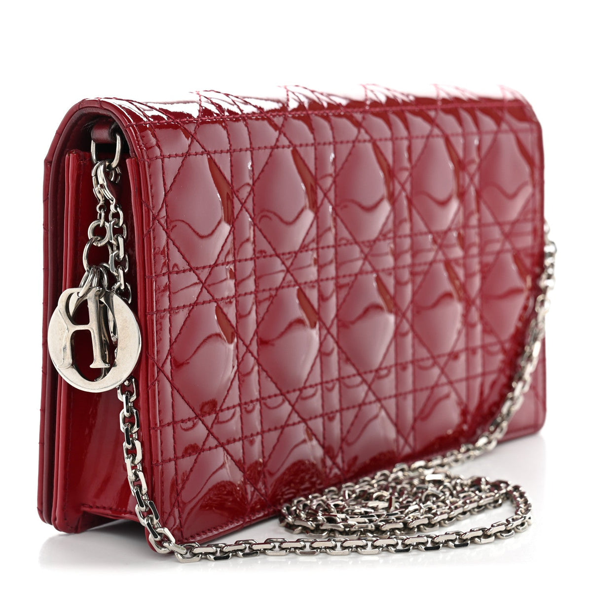 Patent Cannage Lady Dior Clutch Red