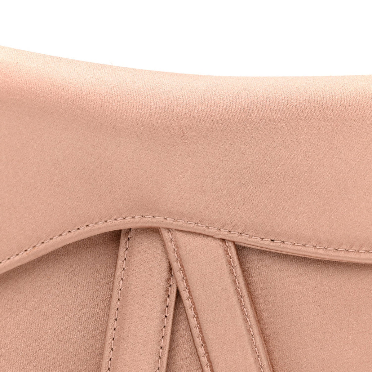 Satin Crystal Mini Saddle Bag Powder Beige