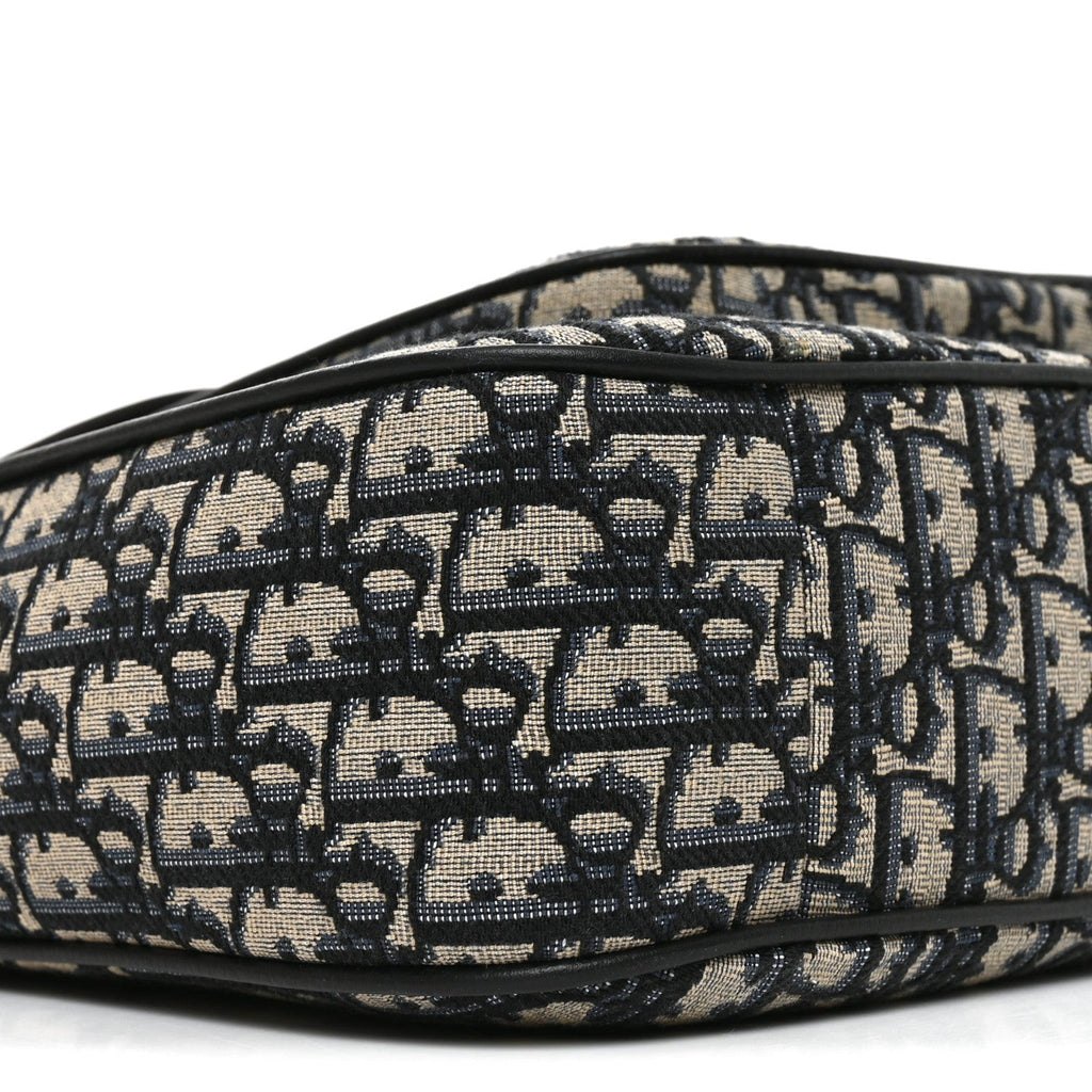 Oblique Saddle Tote Beige Black
