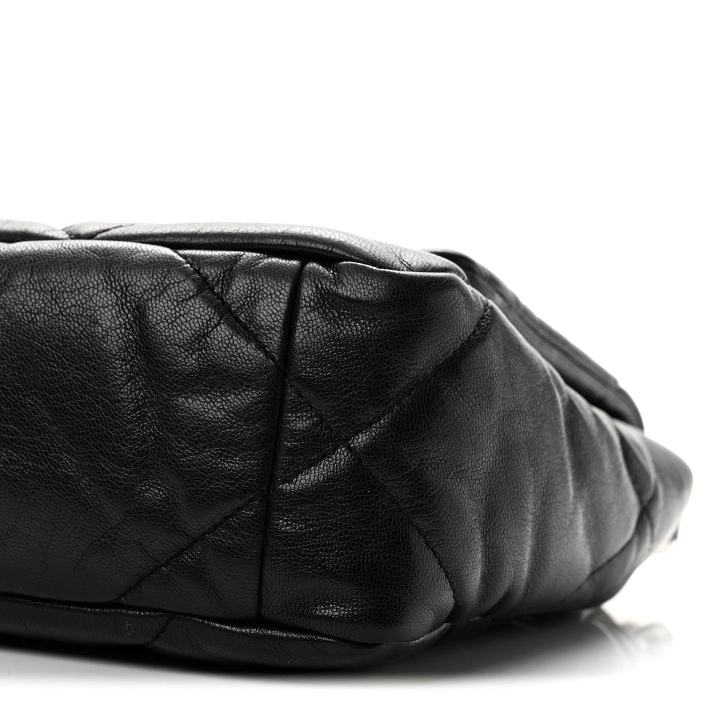 Goatskin Quilted Medium Chanel 19 Flap Black