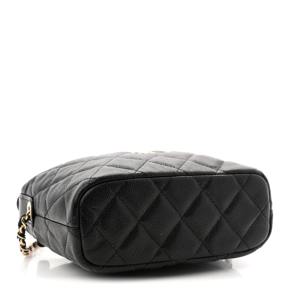 Caviar Quilted Hobo Clutch With Chain  Black
