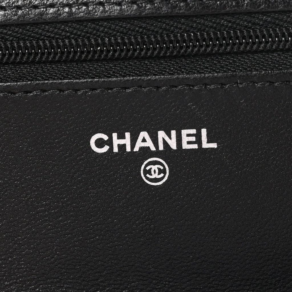 Lambskin Quilted Wallet On Chain WOC So Black