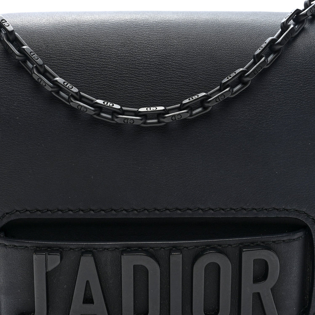Ultra Matte Calfskin J'Adior Chain Flap Bag Black