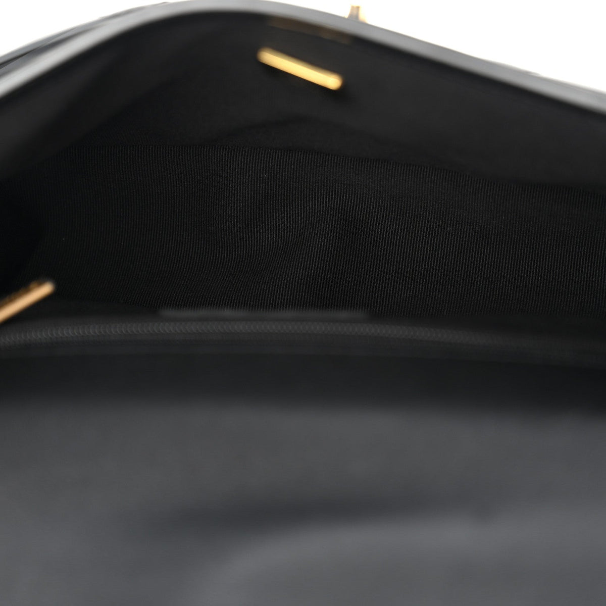 Patent Quilted Small School Memory Top Handle Flap Black