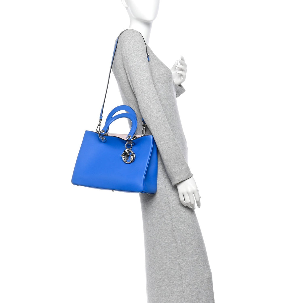 Smooth Calfskin Medium Diorissimo Tote Bleu Nosy Rose Tendre