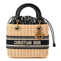 Wicker Oblique Medium Lady Dior Bag Blue