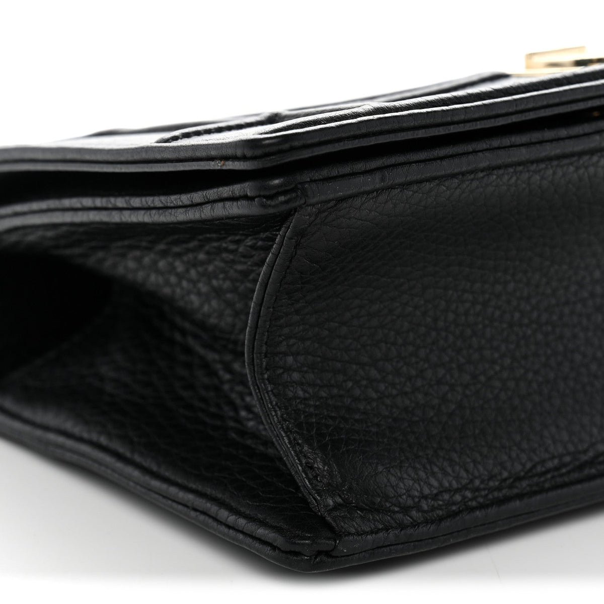 Grained Calfskin Small Diorama Flap Bag Black