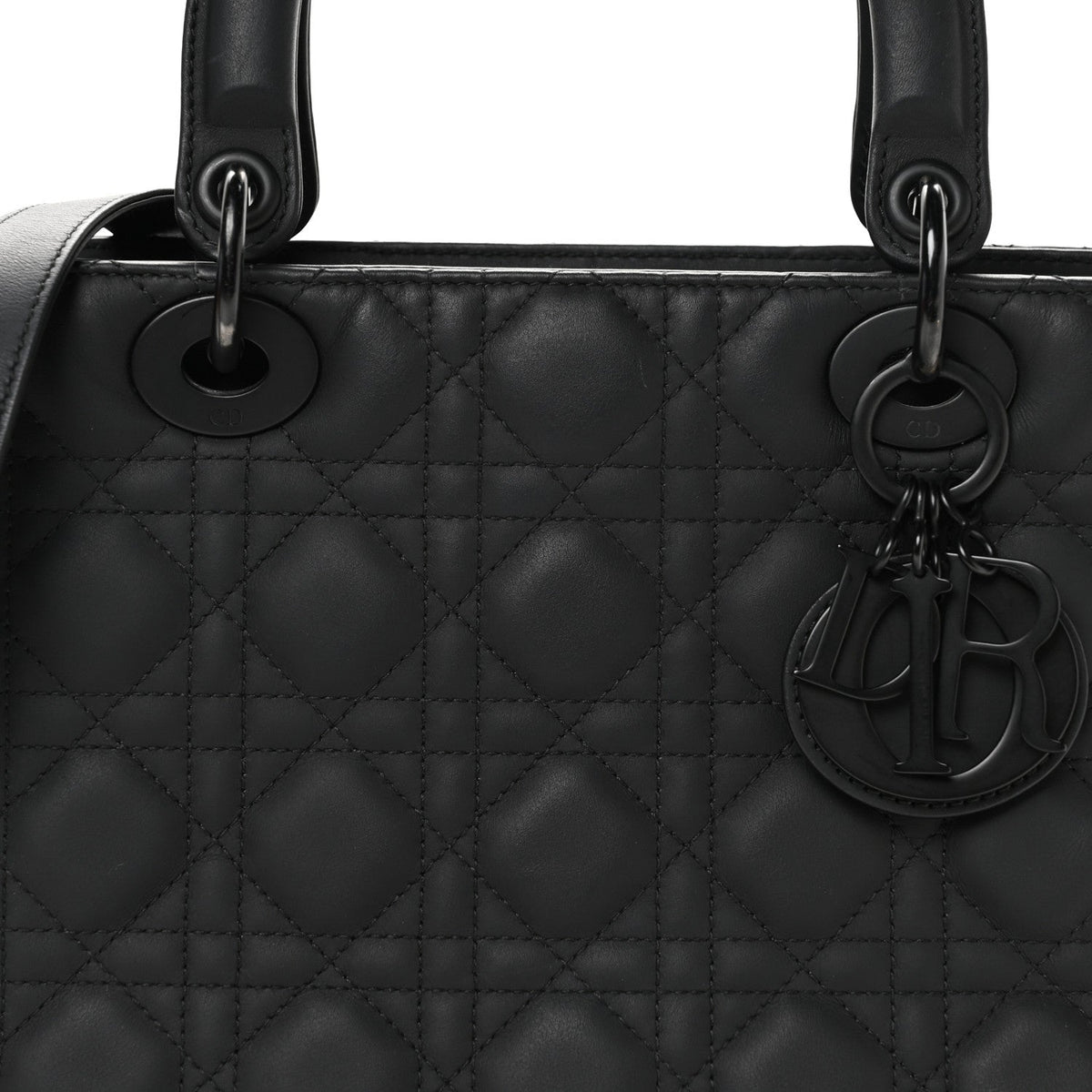 Ultra Matte Calfskin Cannage Medium Lady Dior Black