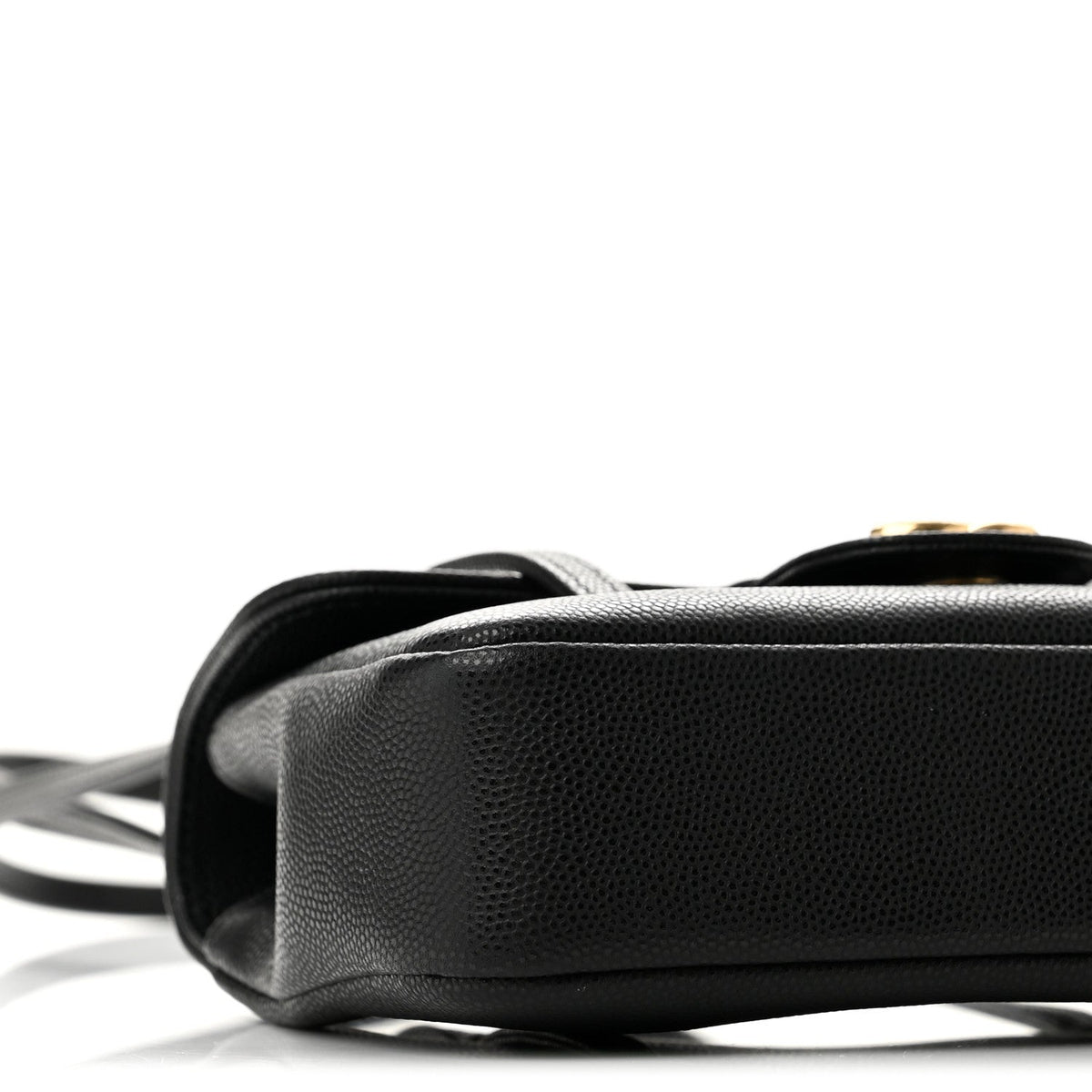Shiny Caviar Mini Preppy Coco Shoulder Bag Black
