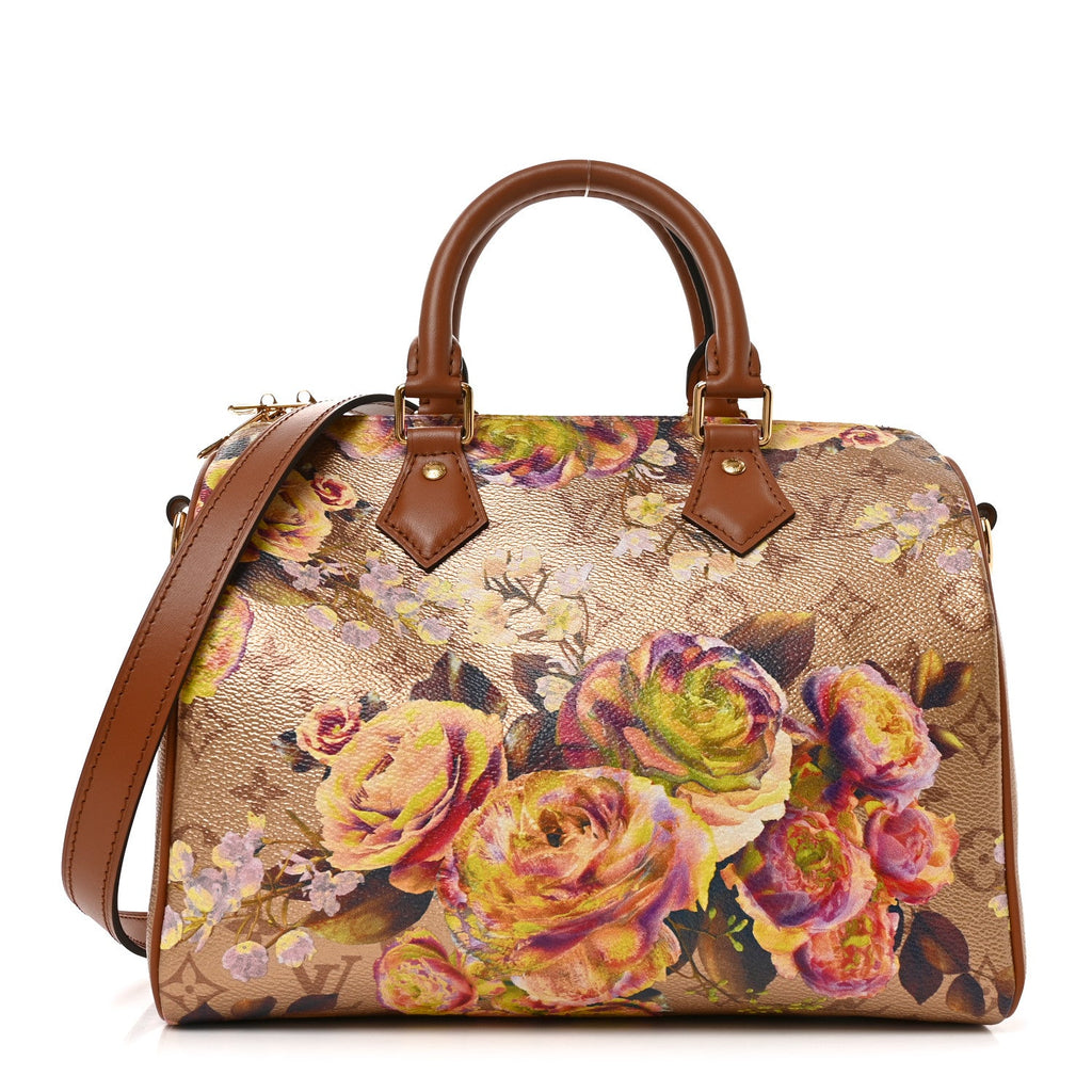 Metallic Monogram LV Garden Speedy Bandouliere 25 Gold
