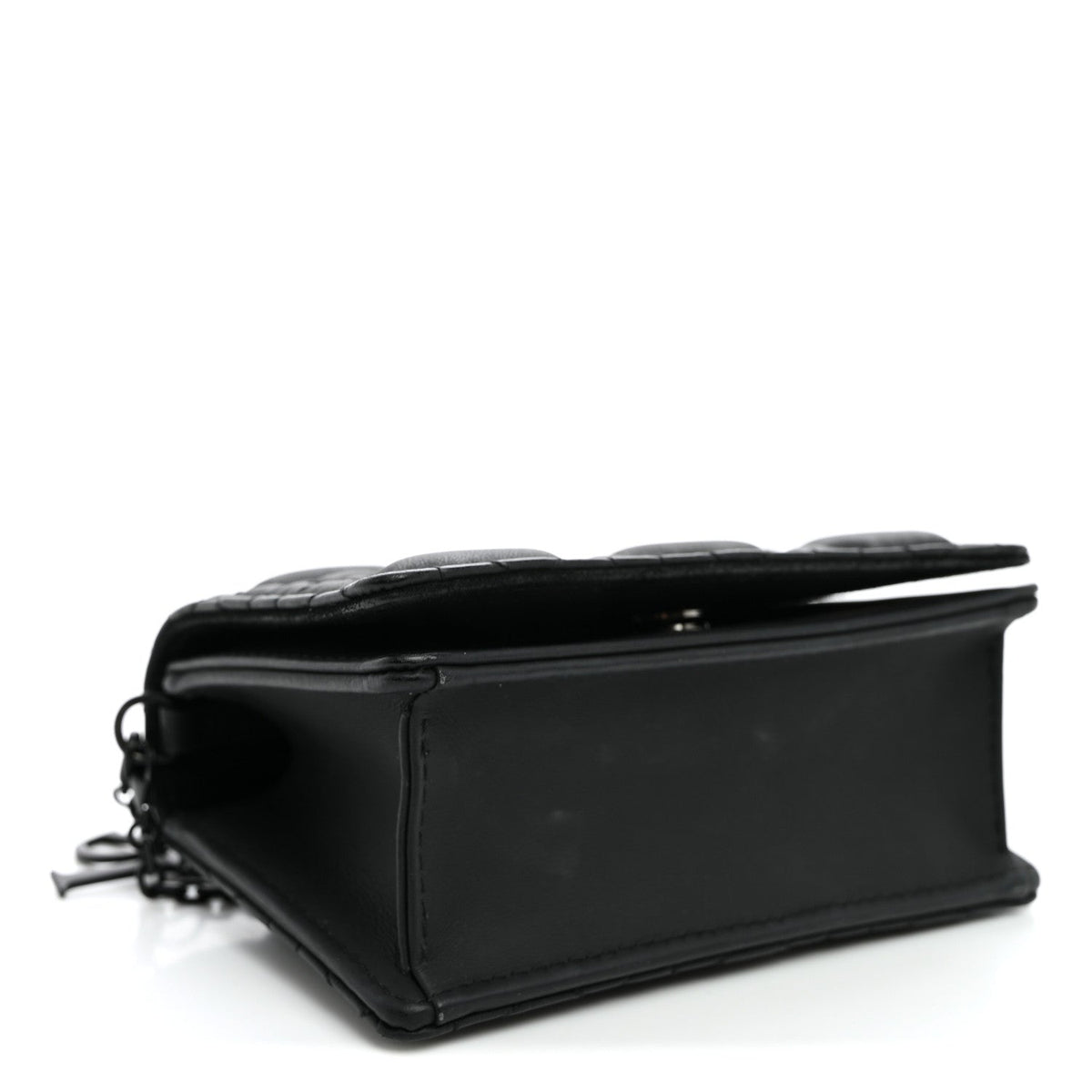 Ultra Matte Calfskin Cannage Nano Lady Dior Pouch Black