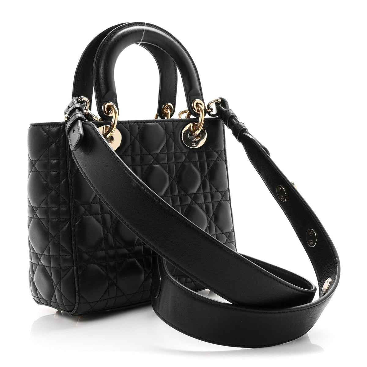 Lambskin Cannage Small Lucky Badges My Lady Dior Black