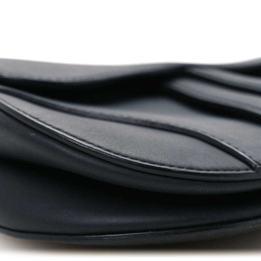 Ultra Matte Calfskin Mini Saddle Bag Black