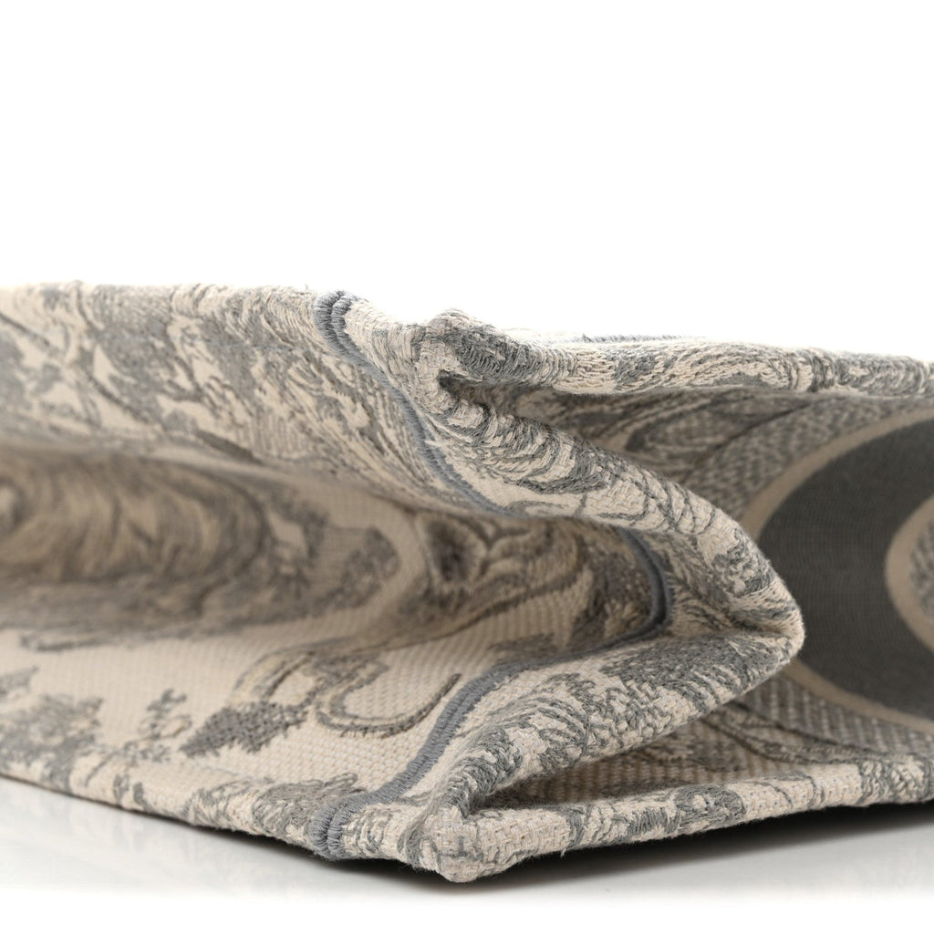Canvas Embroidered Medium Dioriviera Toile De Jouy Book Tote Gray