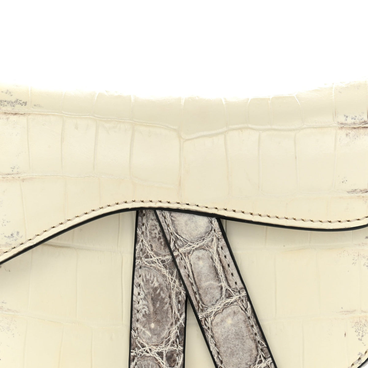 Niloticus Crocodile Himalaya Mini Saddle Bag Latte