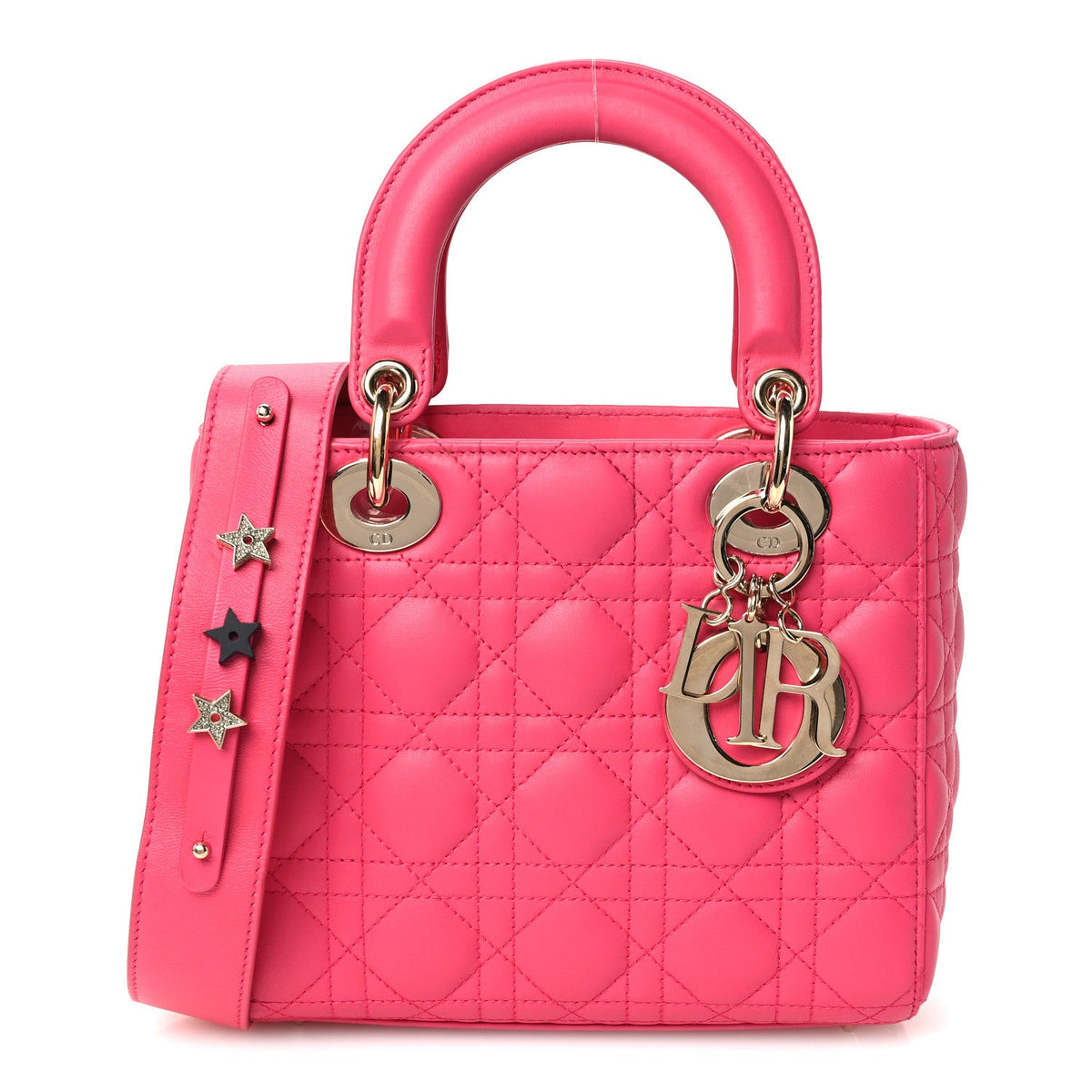 Lambskin Cannage Small My ABCDior Lady Dior Fuchsia