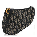 Oblique Saddle Pouch With Strap Navy Blue