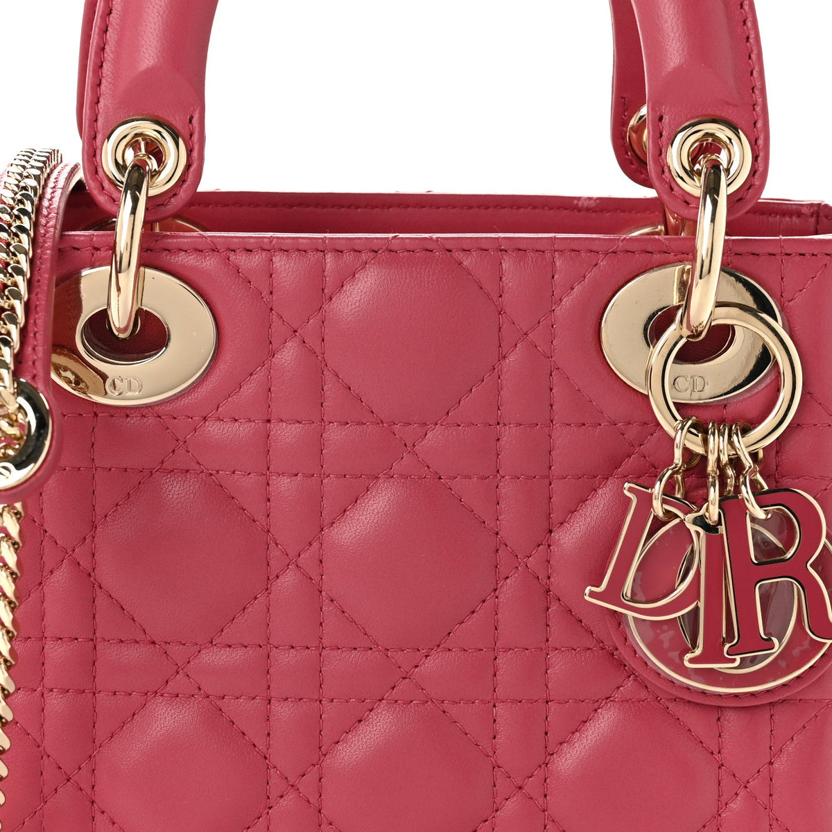 Lambskin Cannage Mini Lady Dior Pink