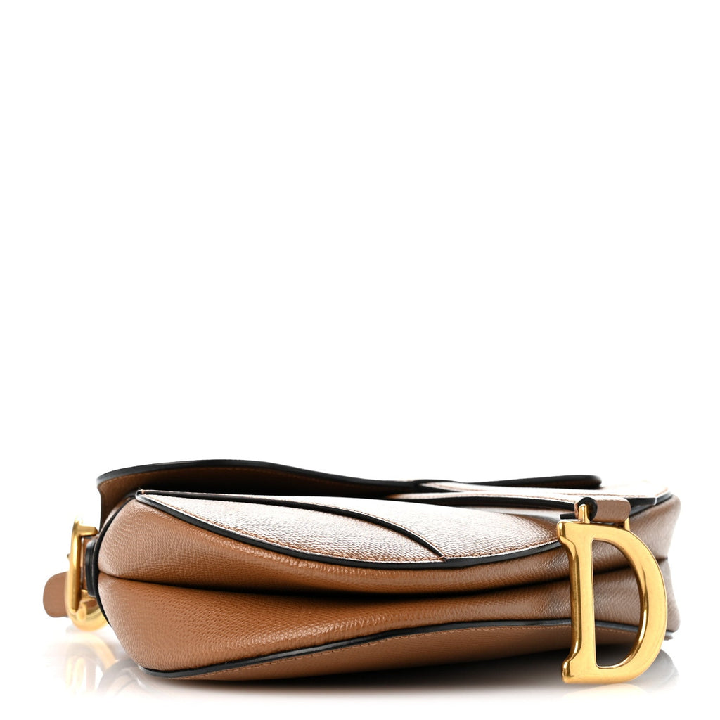 Grained Calfskin Saddle Bag Camello