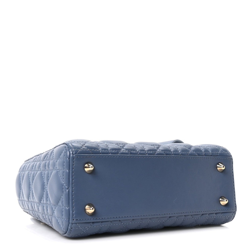 Lambskin Cannage Small My ABCDior Lady Dior Denim Blue