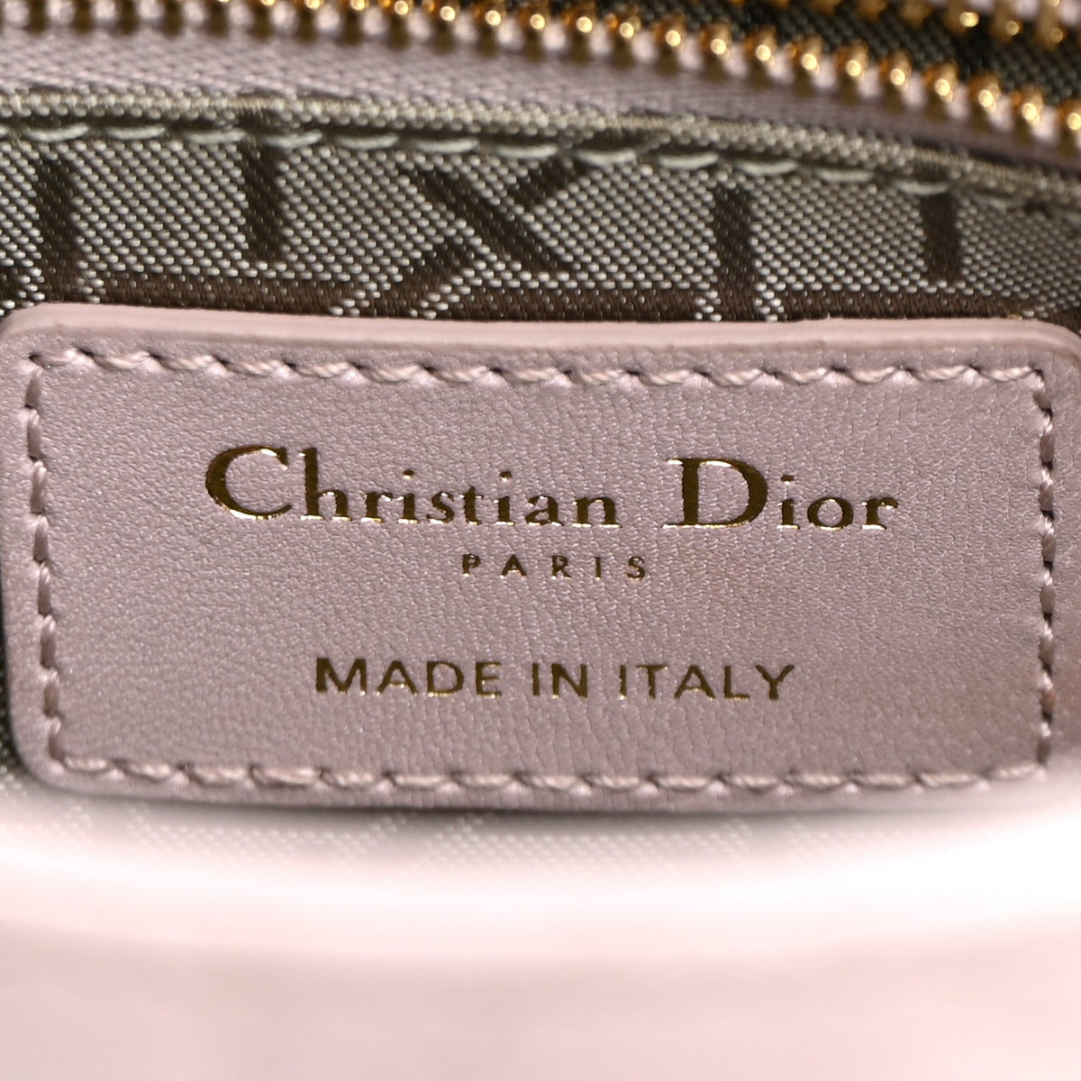 Metallic Lambskin Cannage Mini Lady Dior Lotus