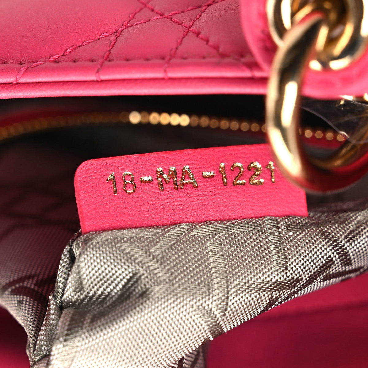 Lambskin Cannage Small My ABCDior Lady Dior Fuchsia