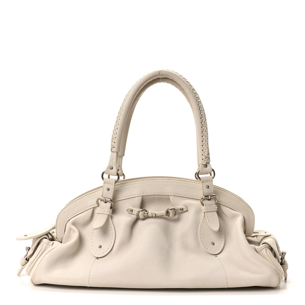 Calfskin My Dior Frame Pocket Satchel White