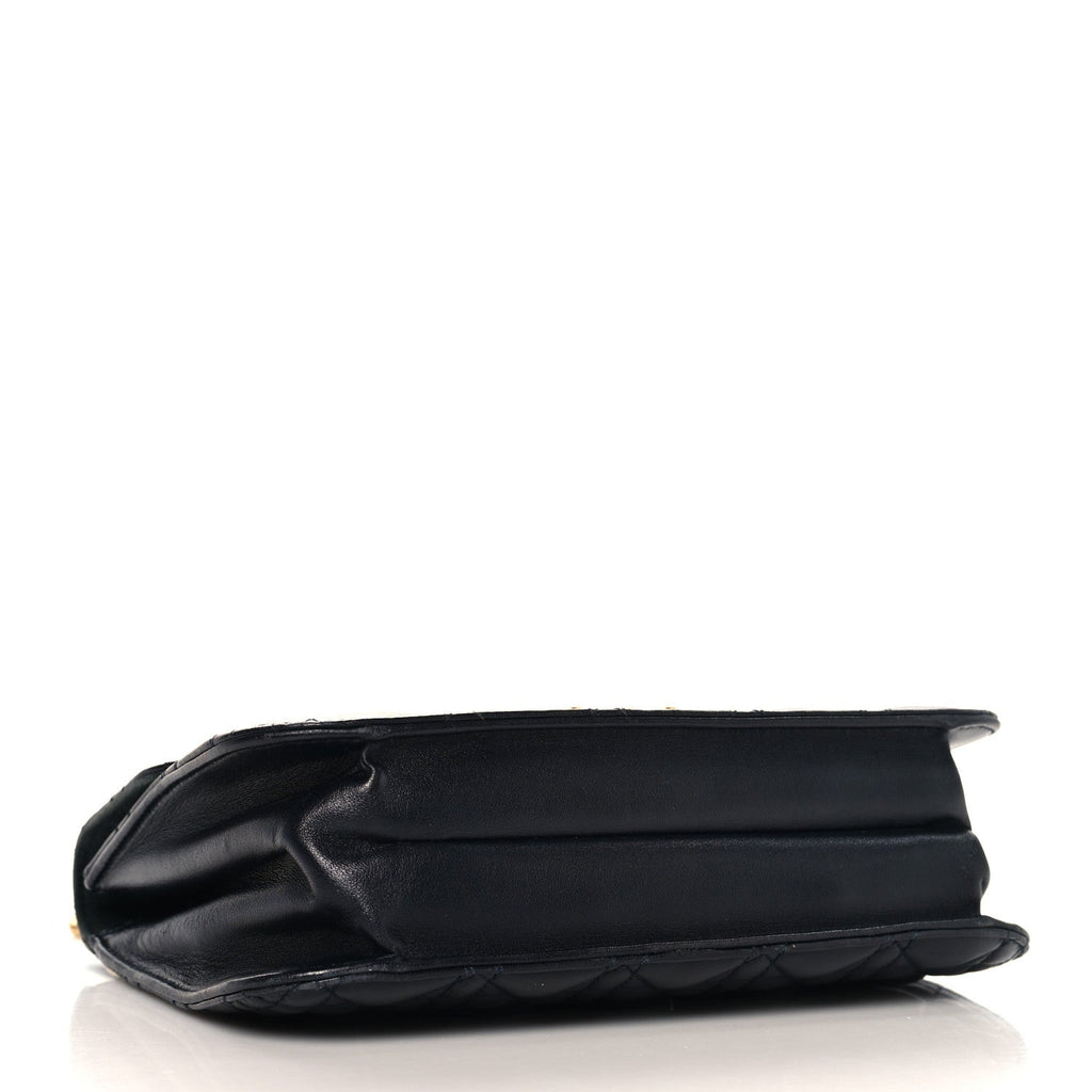 Lambskin Cannage Large Dioraddict Flap Bohemian Strap Black
