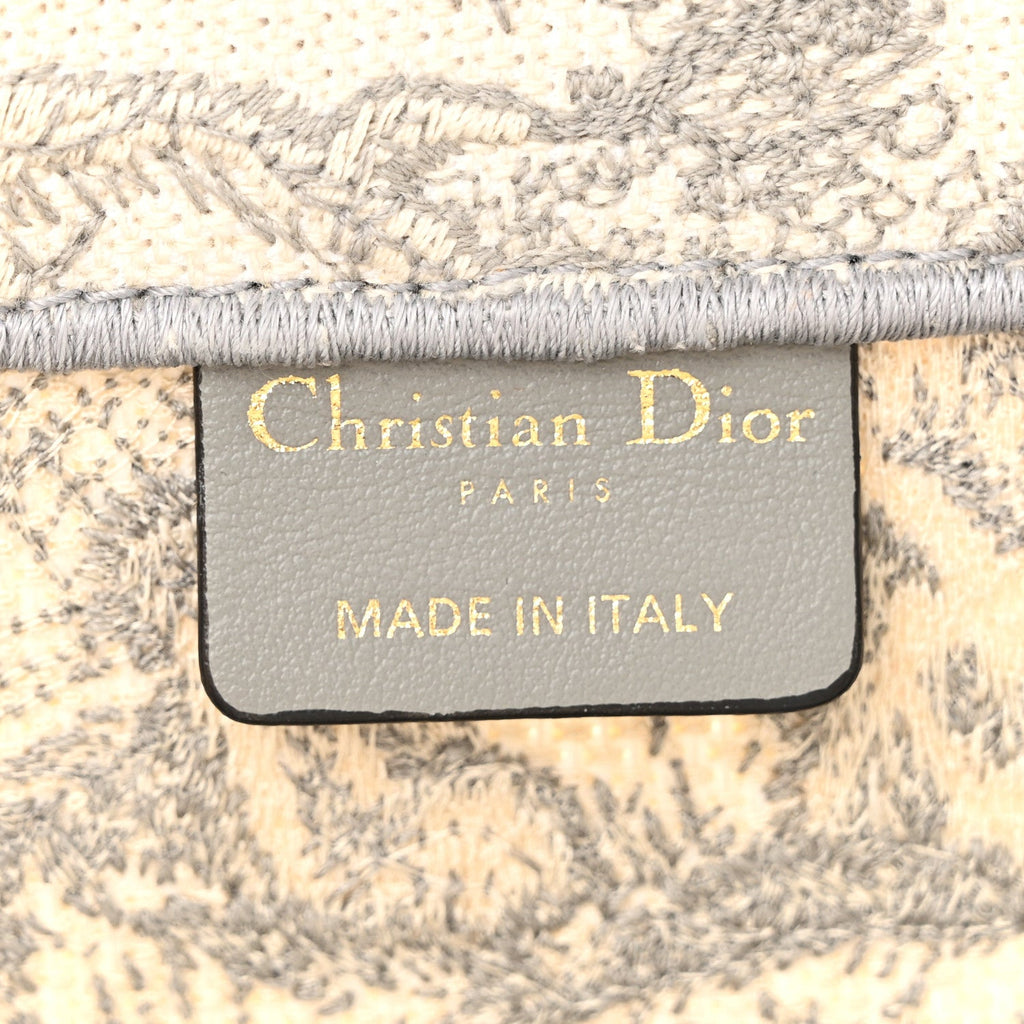 Canvas Embroidered Medium Dioriviera Toile De Jouy Book Tote Gray