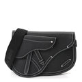 X KAWS Grained Calfskin Saddle Pouch Black