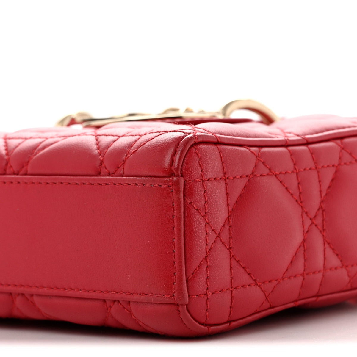 Lambskin Cannage Medium Lady D-Joy Red