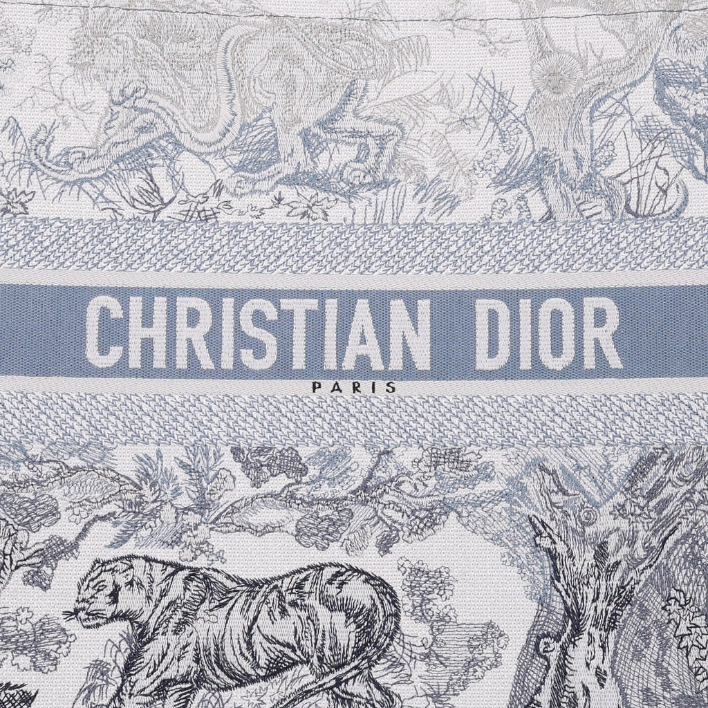 Gradient Canvas Embroidered Large Dioriviera Toile De Jouy Book Tote Blue